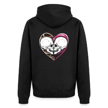Squelette gothique dégoulinant Aimez vos tendres baisers - Veste à capuche bio Premium Unisexe - noir - Dos - Nico (187cm)