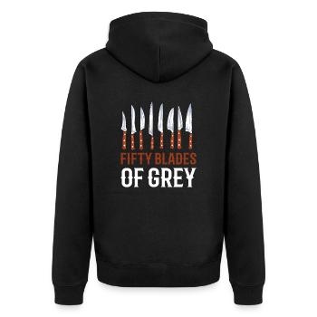 Cinquante lames de couteau gris Couteau collecteur - Veste à capuche bio Premium Unisexe - noir - Dos - Nico (187cm)