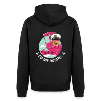 Baking Team Captain Cupcakes Baker Pastry Chef - Unisex Premium Organic Zip Hoodie - black - Back - Nico (187cm)