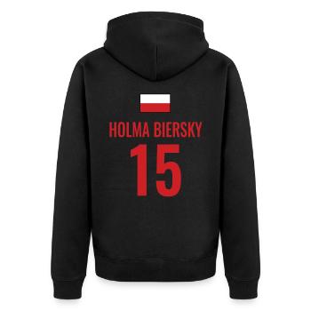 Fußball Sauf Trikot Polen Mallorca Party Gruppen - Unisex Premium Bio Zip Hoodie - Schwarz - Hinten - Nico (187cm)
