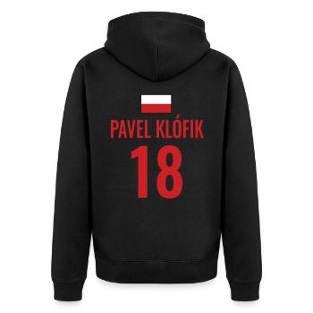 Fußball Sauf Trikot Polen Mallorca Party Gruppen - Unisex Premium Bio Zip Hoodie - Schwarz - Hinten - Nico (187cm)