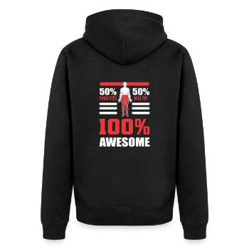 Amputierter Amputation Regierung Prothesen-Bein - Unisex Premium Bio Zip Hoodie - Schwarz - Hinten - Nico (187cm)