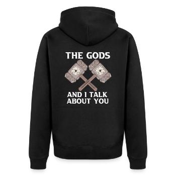 Ceci Les dieux et moi parlons de vous Viking Norse - Veste à capuche bio Premium Unisexe - noir - Dos - Nico (187cm)