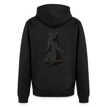 Drôle de yoga british shorthair cat - Veste à capuche bio Premium Unisexe - noir - Dos - Nico (187cm)