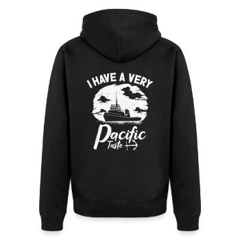 Schlepper Segeln Pacific Sea Breeze Watercraft - Unisex Premium Bio Zip Hoodie - Schwarz - Hinten - Nico (187cm)