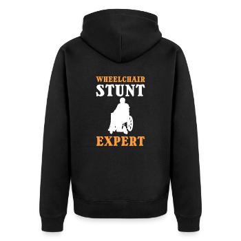 Amputierter Amputation Regierung fehlendes-Bein - Unisex Premium Bio Zip Hoodie - Schwarz - Hinten - Nico (187cm)