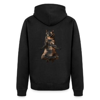 Yoga Tortoiseshell British Shorthair Cat - Veste à capuche bio Premium Unisexe - noir - Dos - Nico (187cm)