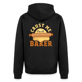 Crust Me I'm A Baker Bread Making Baking - Unisex Premium Organic Zip Hoodie - black - Back - Nico (187cm)