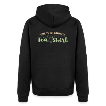This Is My Favorite Tea Shirt Tea Lovers Gifts - Unisex Premium Organic Zip Hoodie - black - Back - Nico (187cm)
