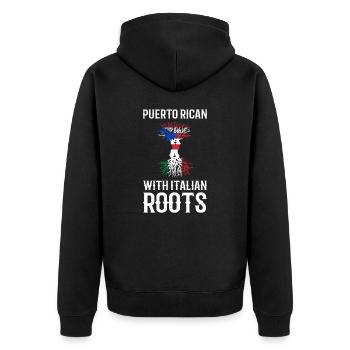 Portoricain avec des racines italiennes Porto Rico Italie - Veste à capuche bio Premium Unisexe - noir - Dos - Nico (187cm)