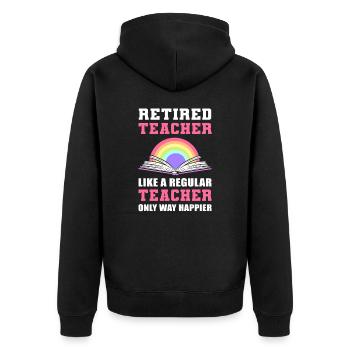 Un enseignant à la retraite comme un enseignant régulier seulement - Veste à capuche bio Premium Unisexe - noir - Dos - Nico (187cm)