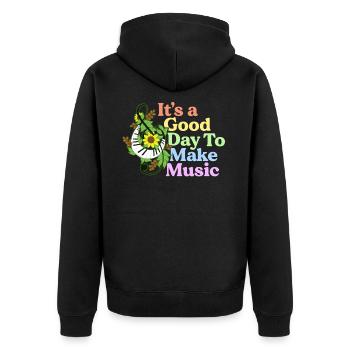 C’est une bonne journée pour faire un bracelet cadeau de professeur de musique - Veste à capuche bio Premium Unisexe - noir - Dos - Nico (187cm)