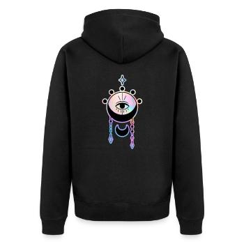 Symbole mystique de l’œil ésotérique - Veste à capuche bio Premium Unisexe - noir - Dos - Nico (187cm)