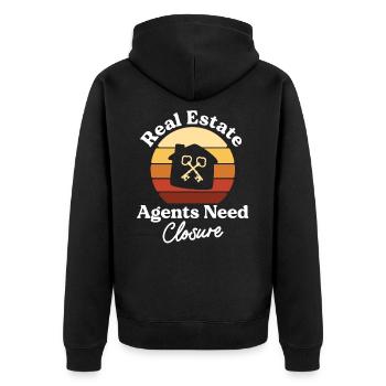 Immobilienmakler brauchen Schließung Lustiger Abschlusstag - Unisex Premium Bio Zip Hoodie - Schwarz - Hinten - Nico (187cm)