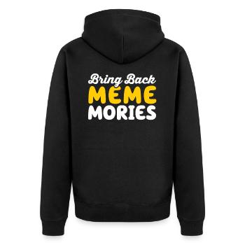 Soziale Medien wecken Meme-Erinnerungen - Unisex Premium Bio Zip Hoodie - Schwarz - Hinten - Nico (187cm)