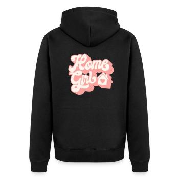 Accueil Fille Drôle cadeau pour bureau d’agent immobilier - Veste à capuche bio Premium Unisexe - noir - Dos - Nico (187cm)