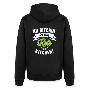 Keto-Diät Ernährungsberaterin Küche - Unisex Premium Bio Zip Hoodie - Schwarz - Hinten - Nico (187cm)