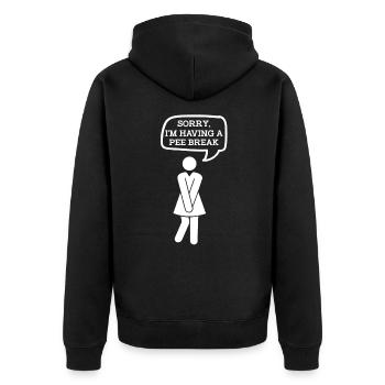 Annonce de grossesse drôle J’ai un - Veste à capuche bio Premium Unisexe - noir - Dos - Nico (187cm)