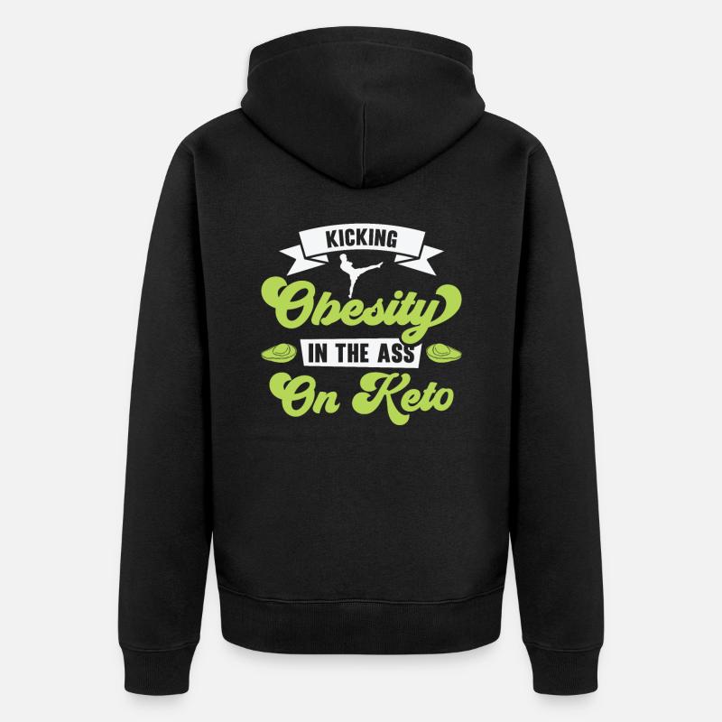 Régime céto Régime cétogène - Veste à capuche bio Premium Unisexe - noir