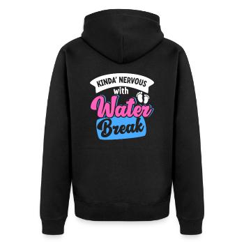 Pregnancy Funny Announcement Reveal - Unisex Premium Organic Zip Hoodie - black - Back - Nico (187cm)