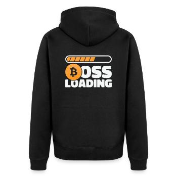 Bitcoin Crypto-monnaie BTC Boss Chargement Shirt - Veste à capuche bio Premium Unisexe - noir - Dos - Nico (187cm)