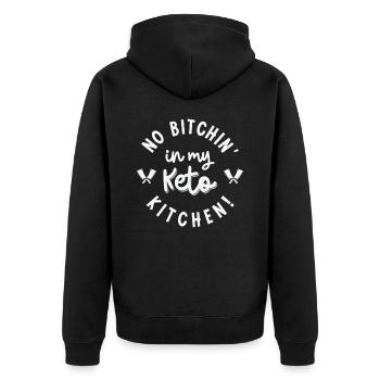 Keto-Diät Ernährungsberaterin Küche - Unisex Premium Bio Zip Hoodie - Schwarz - Hinten - Nico (187cm)