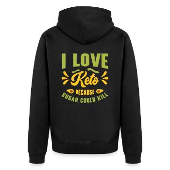 Keto Diet Ketogenic Food Nutritionist Dietitian - Unisex Premium Organic Zip Hoodie - black - Back - Nico (187cm)
