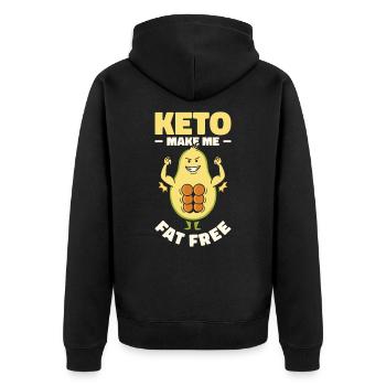 Keto Ernährungsberater Diät Ketogene Ernährung - Unisex Premium Bio Zip Hoodie - Schwarz - Hinten - Nico (187cm)