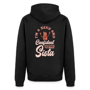 Keto Diet Sexy Self-Confident Régime cétogène - Veste à capuche bio Premium Unisexe - noir - Dos - Nico (187cm)