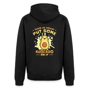 Keto Avocado Frucht Ketogene Ernährung Diätetiker - Unisex Premium Bio Zip Hoodie - Schwarz - Hinten - Nico (187cm)