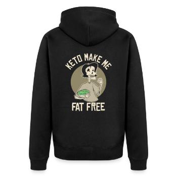 Keto Ernährungsberater Diät Ketogene Ernährung - Unisex Premium Bio Zip Hoodie - Schwarz - Hinten - Nico (187cm)