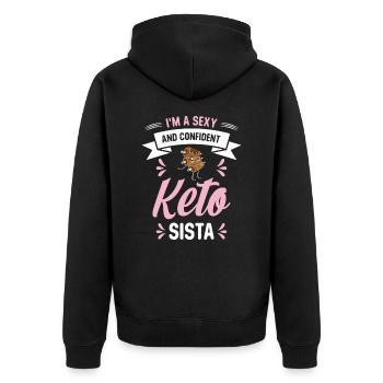Keto Diet Sexy Self-Confident Régime cétogène - Veste à capuche bio Premium Unisexe - noir - Dos - Nico (187cm)