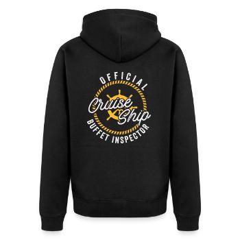 Lustiges Kreuzfahrtschiff Buffet Inspektor - Unisex Premium Bio Zip Hoodie - Schwarz - Hinten - Nico (187cm)