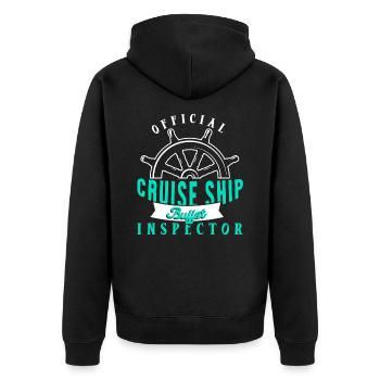 Lustiges Kreuzfahrtschiff Buffet Inspektor - Unisex Premium Bio Zip Hoodie - Schwarz - Hinten - Nico (187cm)