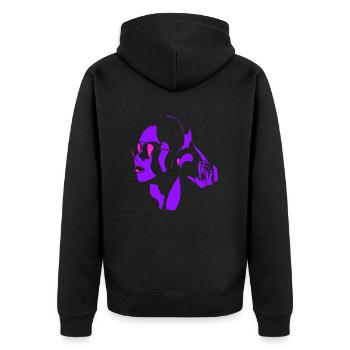 Beautiful Woman in Headphones Sunglasses High - Unisex Premium Organic Zip Hoodie - black - Back - Nico (187cm)