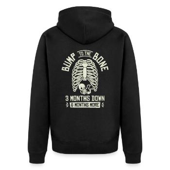 Pregnancy Halloween Bump To The Bone Maternity - Unisex Premium Organic Zip Hoodie - black - Back - Nico (187cm)