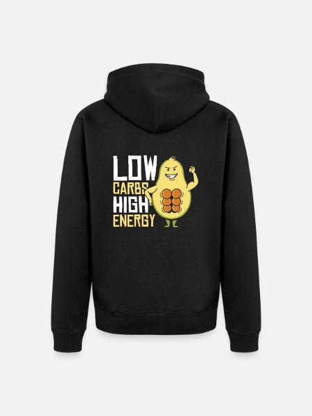 Keto-Diätassistent Low Carb Lebensmittel - Unisex Premium Bio Zip Hoodie - Schwarz