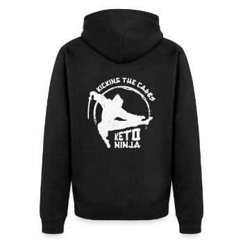 Keto Ninja Diet Ketogenic Food Ninja Lovers - Unisex Premium Organic Zip Hoodie - black - Back - Nico (187cm)