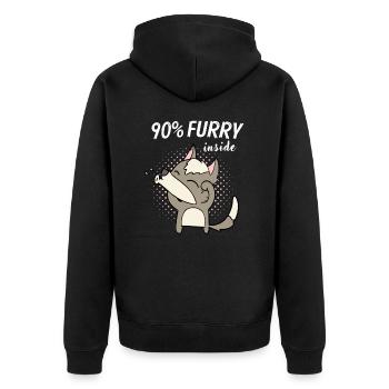 90% Furry Fursona Furries Fandom Fursuit - Unisex Premium Bio Zip Hoodie - Schwarz - Hinten - Nico (187cm)