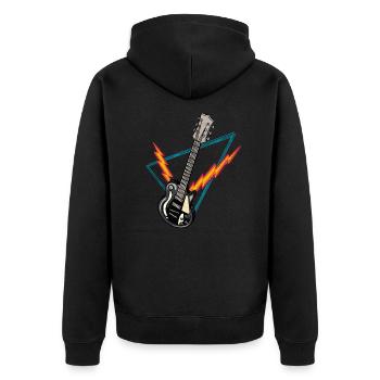 E-Gitarre Rock Gitarrist Musiker - Unisex Premium Bio Zip Hoodie - Schwarz - Hinten - Nico (187cm)