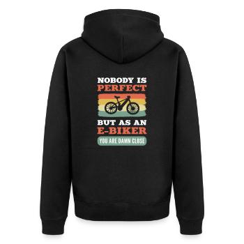 Noboby est parfait. Mais en tant que E-Biker, vous êtes foutu - Veste à capuche bio Premium Unisexe - noir - Dos - Nico (187cm)