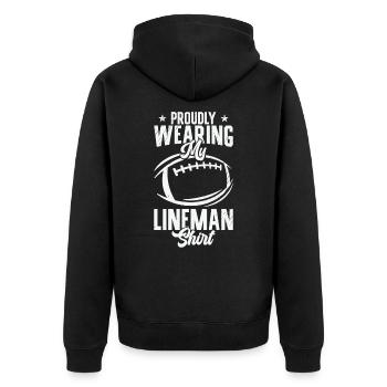 Football Lineman Stolzes Leben Spieler Sport - Unisex Premium Bio Zip Hoodie - Schwarz - Hinten - Nico (187cm)