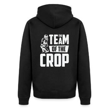 Fußballmannschaft der Ernte Spieler Sport - Unisex Premium Bio Zip Hoodie - Schwarz - Hinten - Nico (187cm)