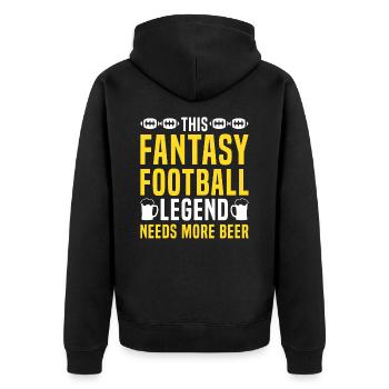 Fantasy Football Legende Bierliebhaber Sport - Unisex Premium Bio Zip Hoodie - Schwarz - Hinten - Nico (187cm)