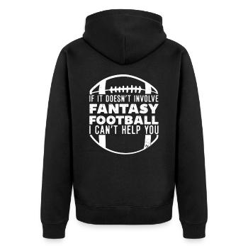 Fantasy Football Involvieren Sport Fußballspieler - Unisex Premium Bio Zip Hoodie - Schwarz - Hinten - Nico (187cm)
