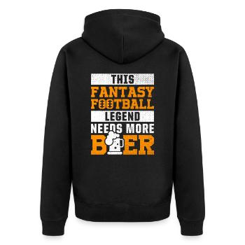 Fantasy Football Legende Bierliebhaber Sport - Unisex Premium Bio Zip Hoodie - Schwarz - Hinten - Nico (187cm)