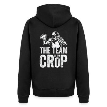 Fußballmannschaft der Ernte Spieler Sport - Unisex Premium Bio Zip Hoodie - Schwarz - Hinten - Nico (187cm)