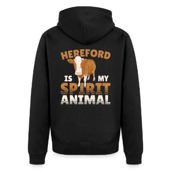 Hereford Is My Spirit Animal Hereford Cattle Cow - Unisex Premium Bio Zip Hoodie - Schwarz - Hinten - Nico (187cm)