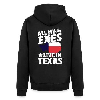 Tous mes ex-petits amis vivent au Texas - Veste à capuche bio Premium Unisexe - noir - Dos - Nico (187cm)