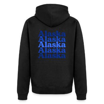Retro Alaska Shirt Alaskan Souvenir Geschenk Das Letzte - Unisex Premium Bio Zip Hoodie - Schwarz - Hinten - Nico (187cm)